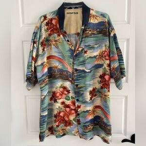 Fryday Club Men’s Hawaiian Tropical Print Vibrant Vacation Beach Size XL/2XL